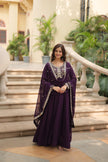 Faux Blooming gown with Sequins-Multi Embroidered Work.