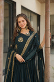 Embroidered Anarkali Gown Set with Dupatta for Festive & Wedding Wear.