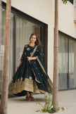 Embroidered Anarkali Gown Set with Dupatta for Festive & Wedding Wear.