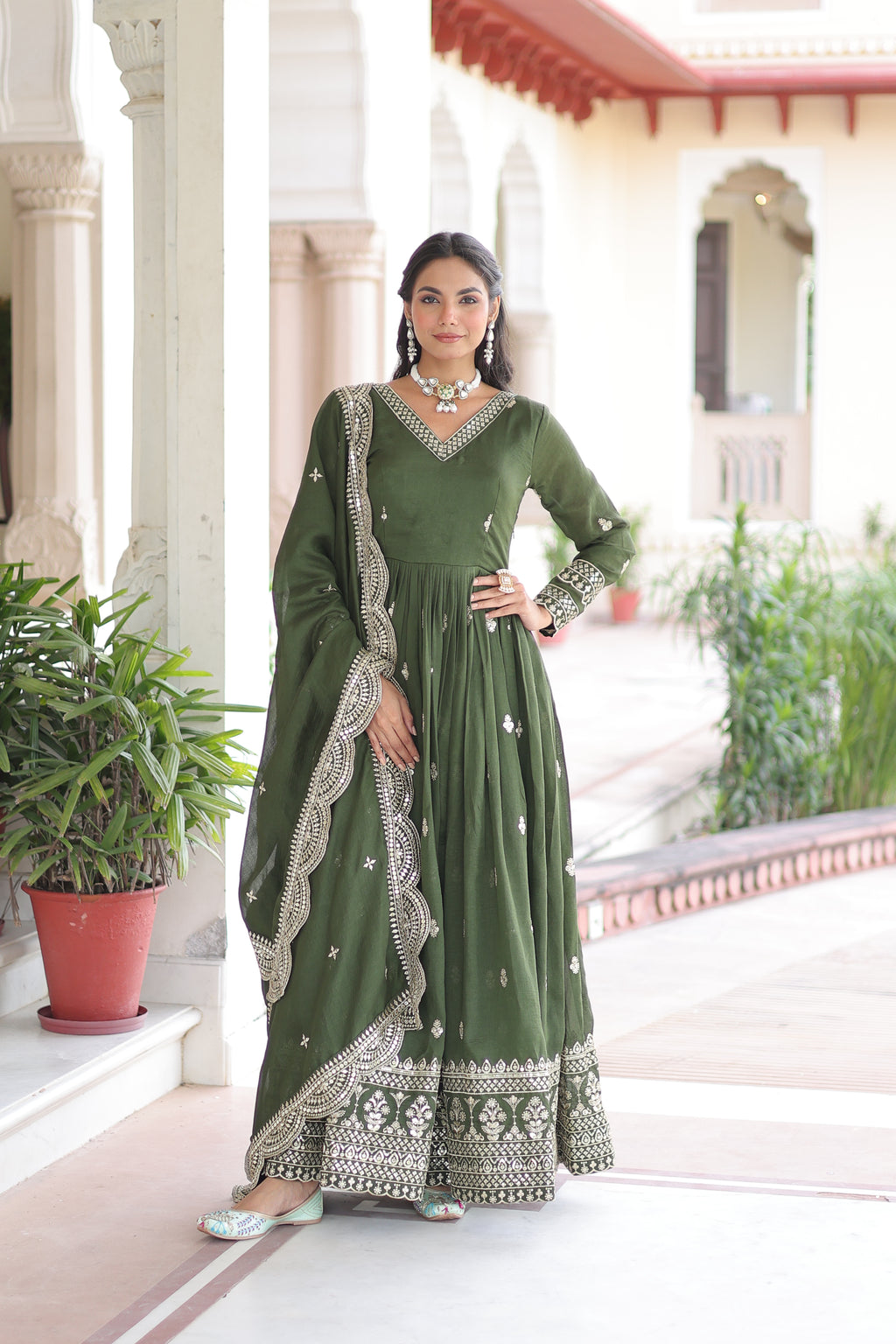 Elegant Designer Anarkali Gown for Wedding & Festive Wear.