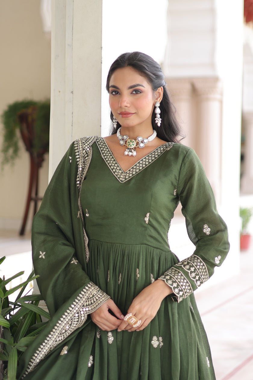 Elegant Designer Anarkali Gown for Wedding & Festive Wear.