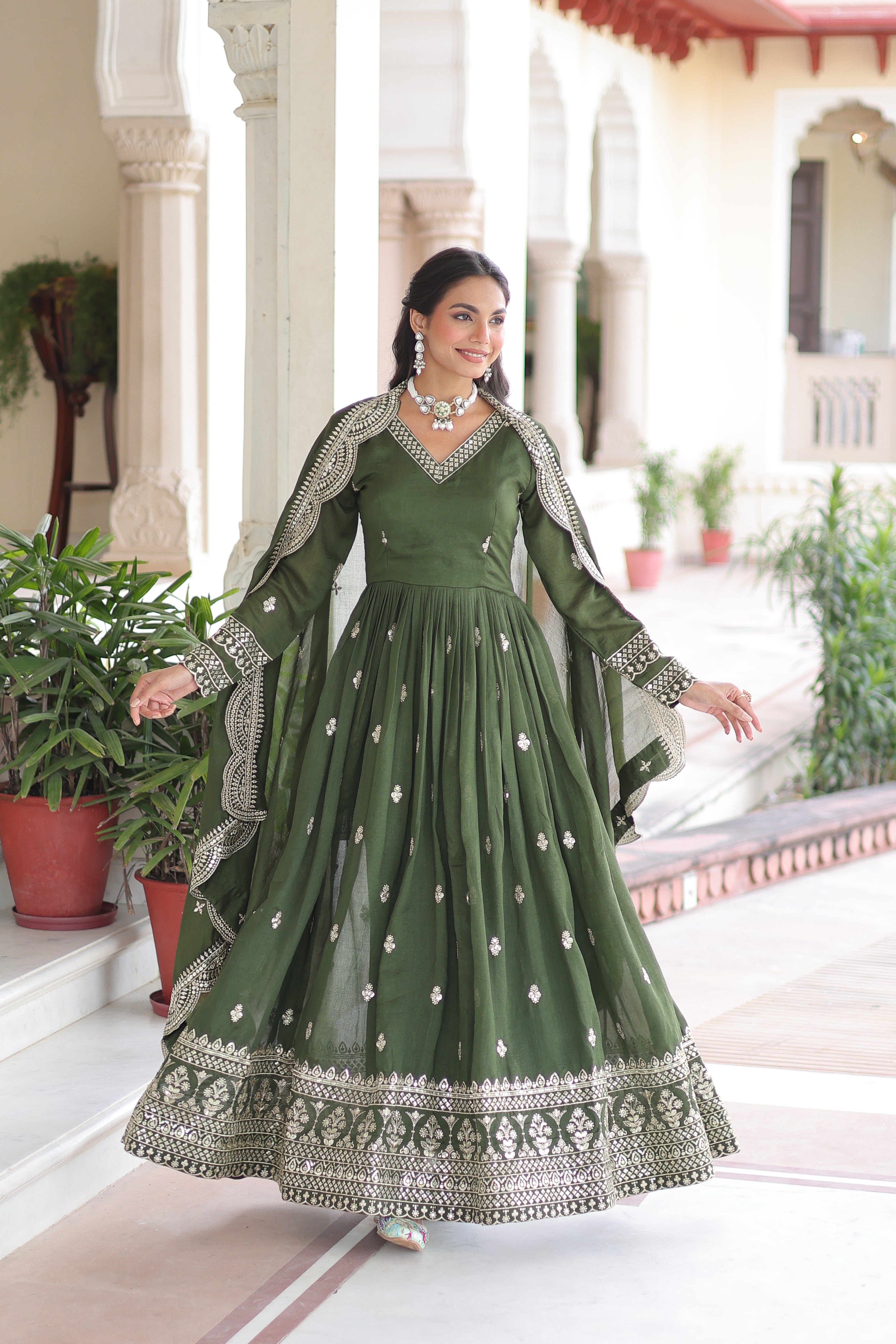 Elegant Designer Anarkali Gown for Wedding & Festive Wear.
