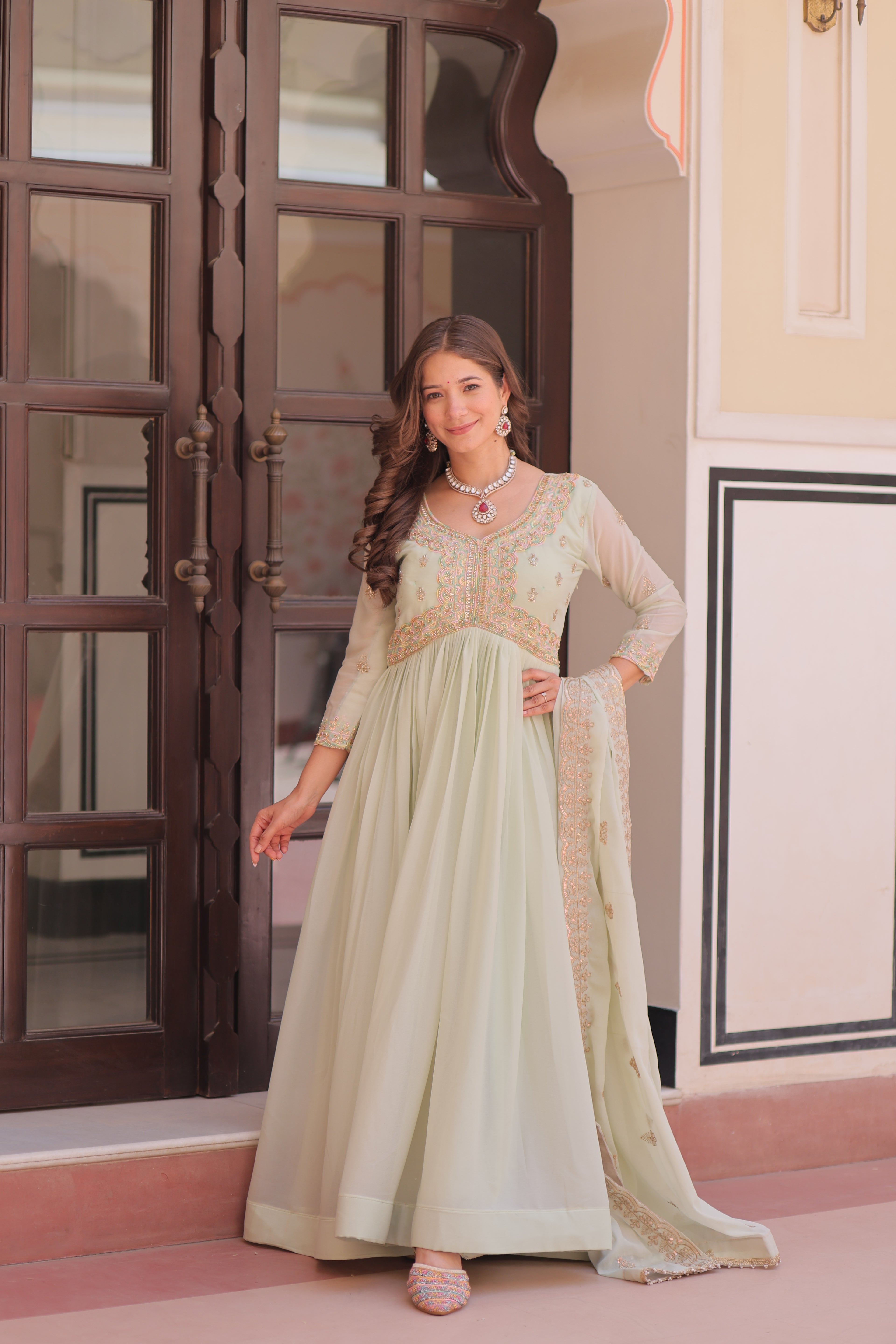 Premium Embroidered Anarkali Suit for Wedding & Festive Wear.