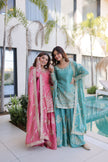Designer Embroidered Sharara Set with Dupatta for Women.