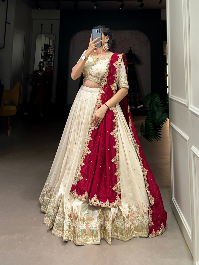 Embroidered Lehenga Choli Set with Designer Dupatta – Festive & Wedding Wear.