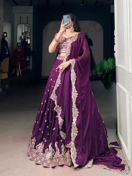 Designer Embroidered Lehenga Choli Set with Dupatta.
