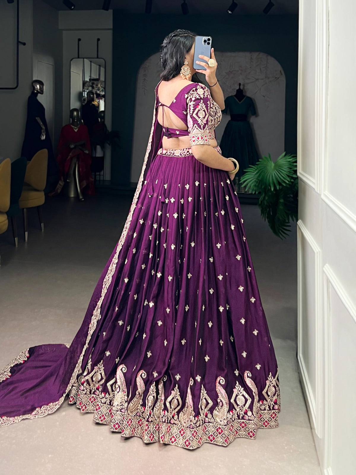 Designer Embroidered Lehenga Choli Set with Dupatta.