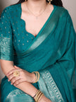 Chinon Silk Saree with Designer Pallu & Graceful Drape.