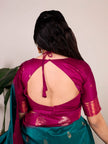 Elegant Poly Cotton Saree with Classic Border Design.