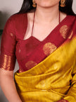 Elegant Poly Cotton Saree with Classic Border Design.