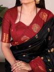 Elegant Poly Cotton Saree with Classic Border Design.