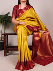 Elegant Poly Cotton Saree with Classic Border Design.