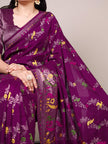 Traditional Nylon Saree with All-Over Ethnic Design.