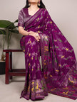 Traditional Nylon Saree with All-Over Ethnic Design.