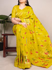 Traditional Nylon Saree with All-Over Ethnic Design.