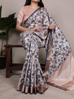 Designer Floral Woven Saree with Classic Border & Pallu.