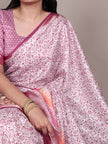 Designer Floral Woven Saree with Classic Border & Pallu.