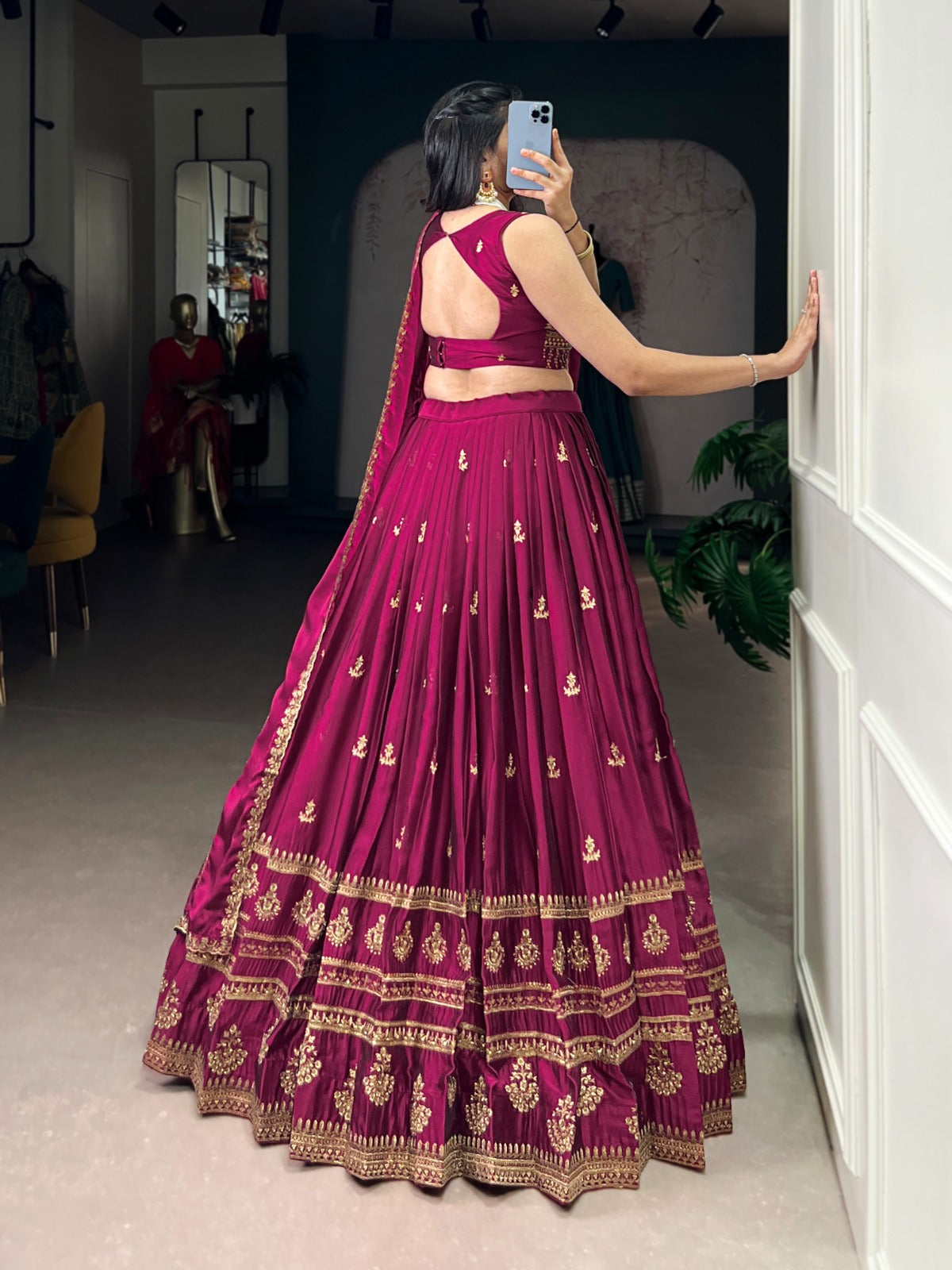 Embroidered Designer Lehenga Choli with Dupatta – Wedding & Festive Wear.