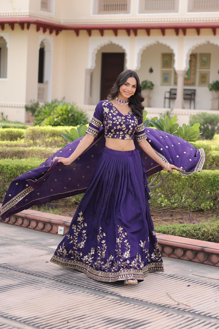 Embroidered Designer Lehenga Choli with Dupatta – Wedding & Festive Wear.