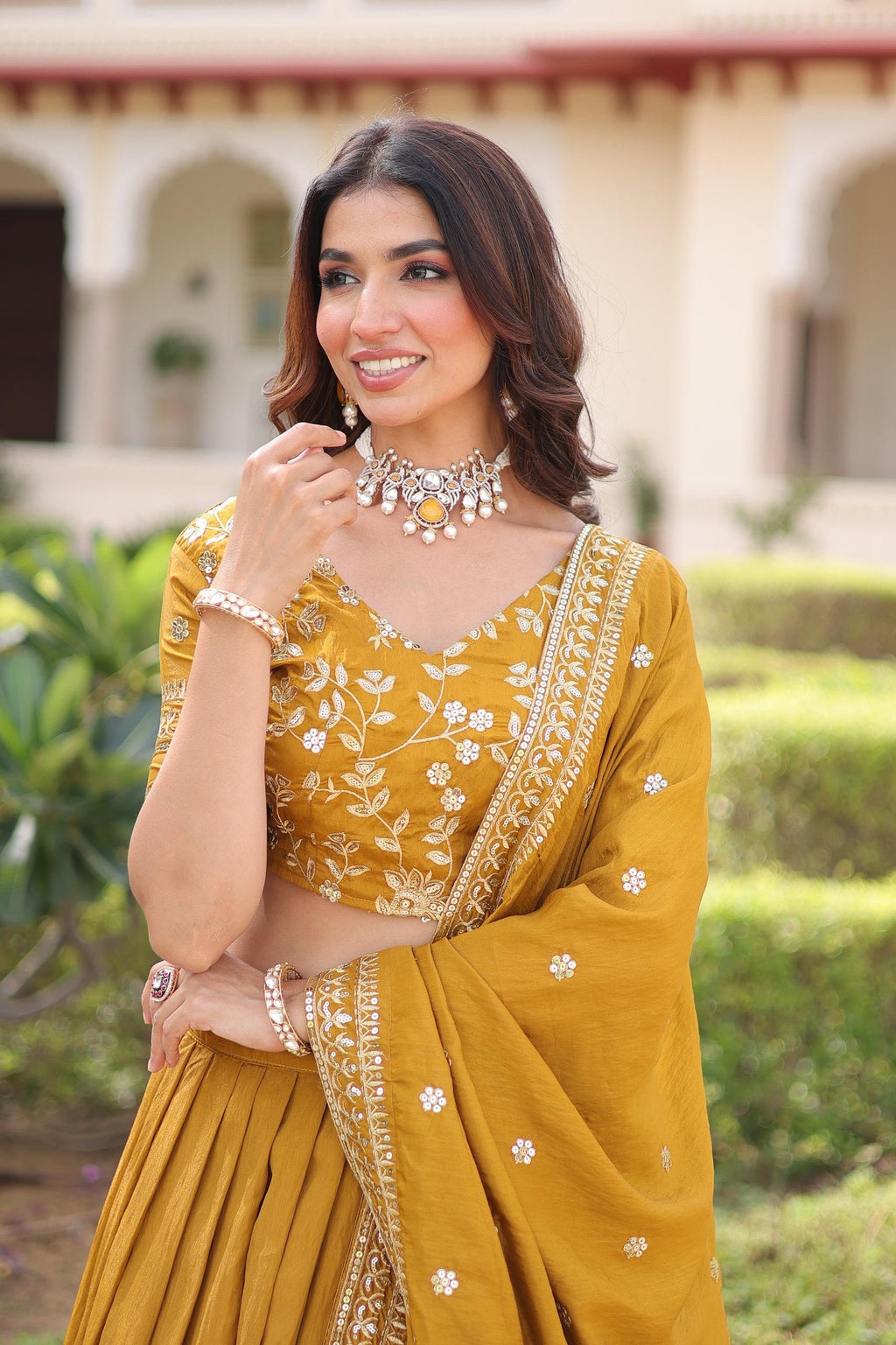 Embroidered Designer Lehenga Choli with Dupatta – Wedding & Festive Wear.