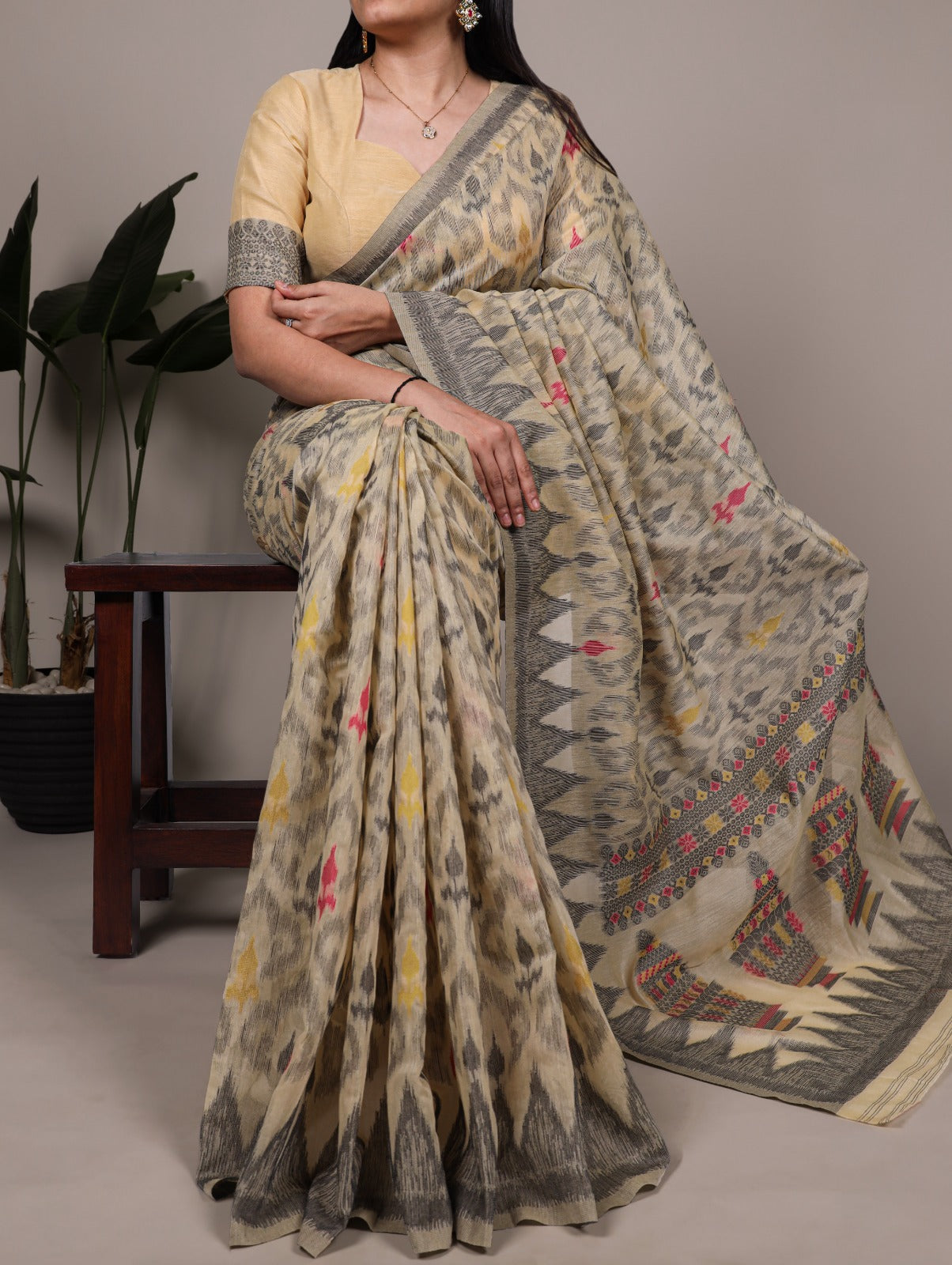Elegant Printed Poly Cotton Saree with Designer Pallu.