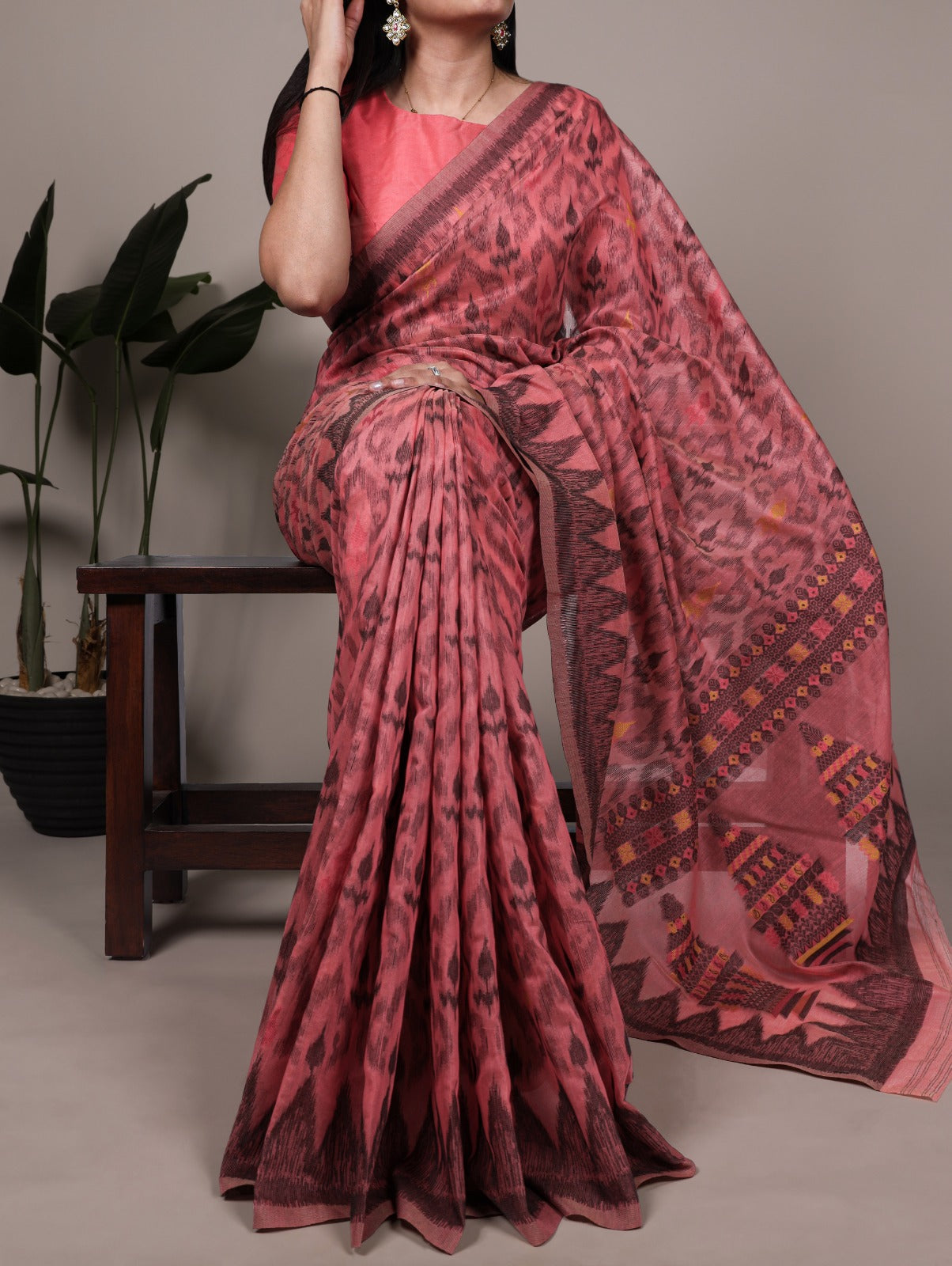 Elegant Printed Poly Cotton Saree with Designer Pallu.