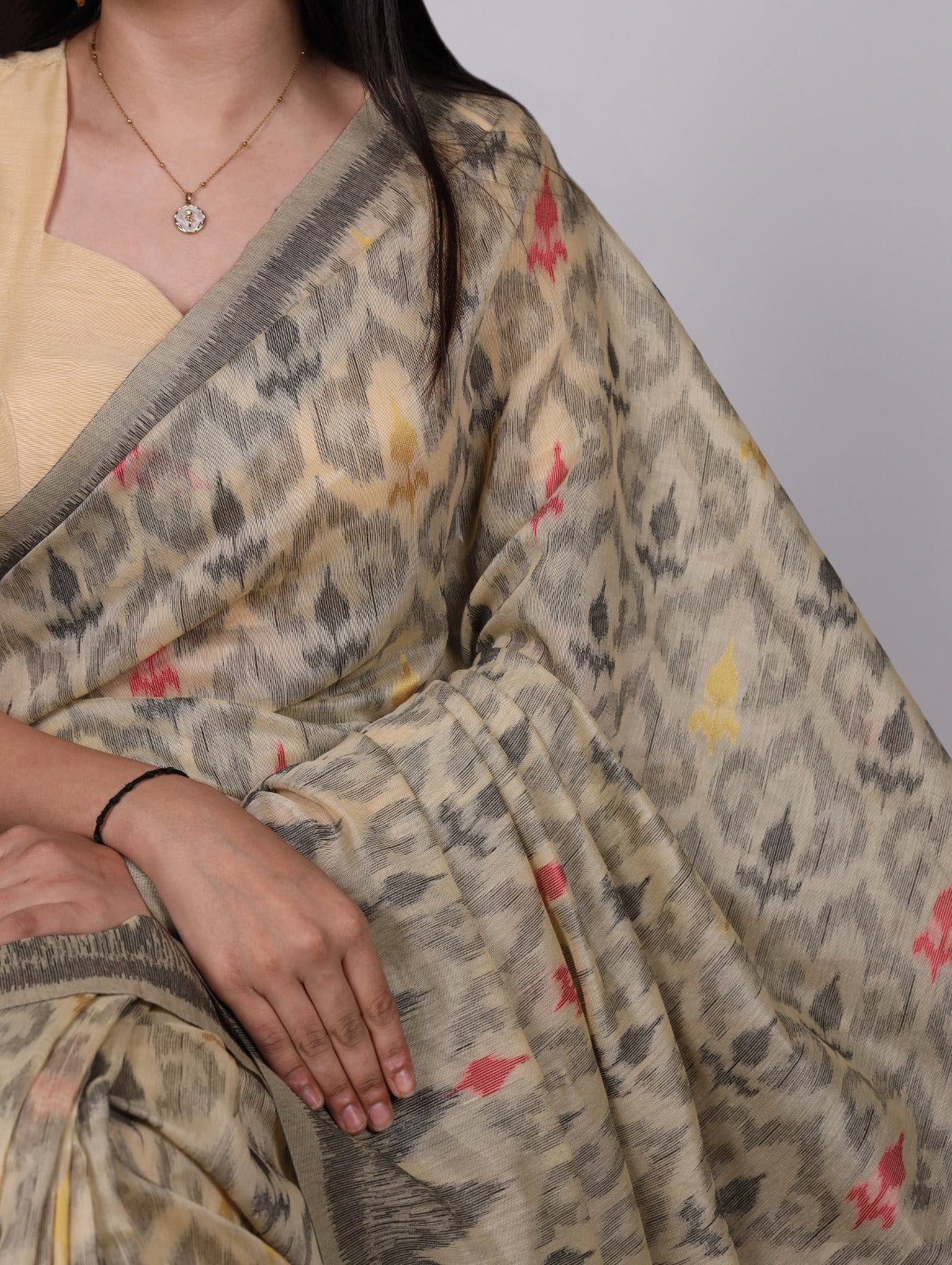 Elegant Printed Poly Cotton Saree with Designer Pallu.