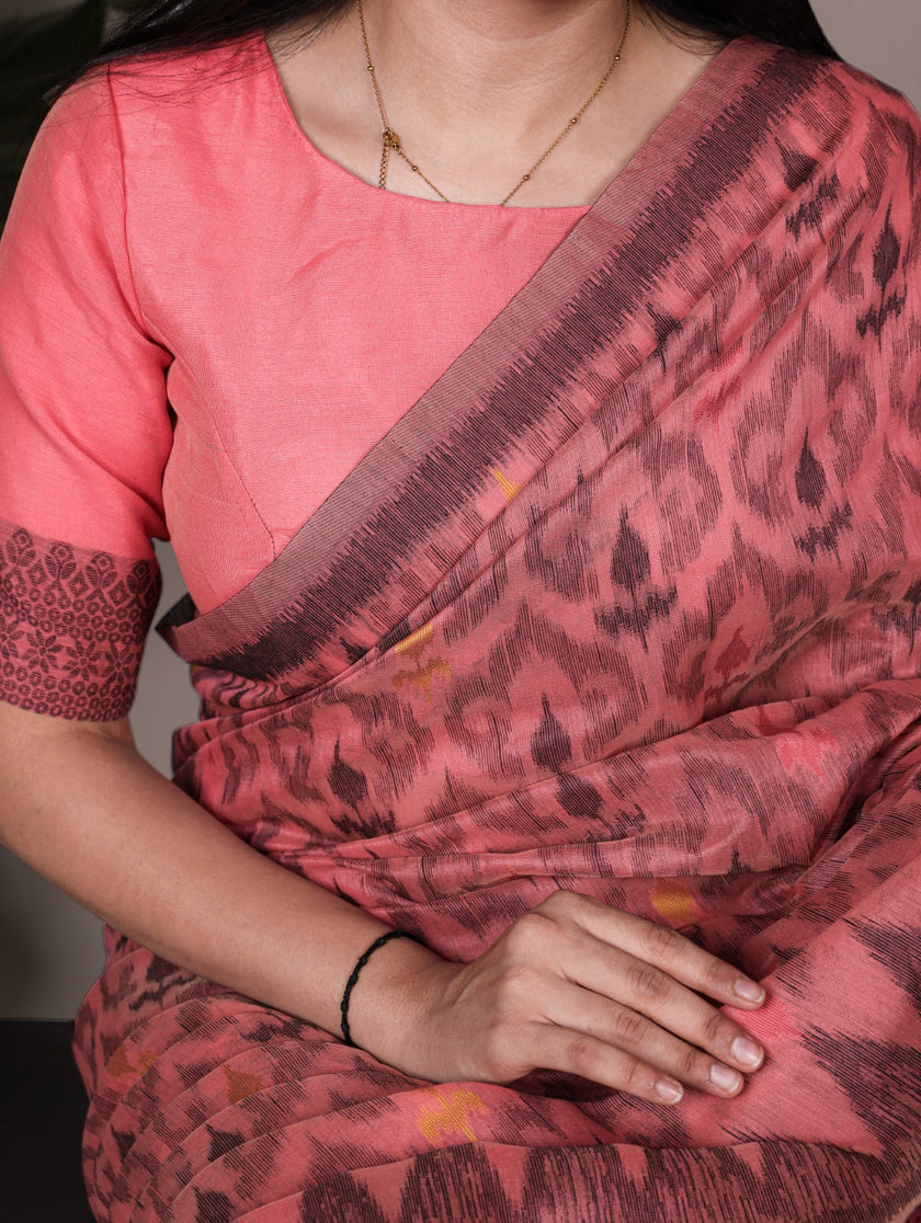 Elegant Printed Poly Cotton Saree with Designer Pallu.