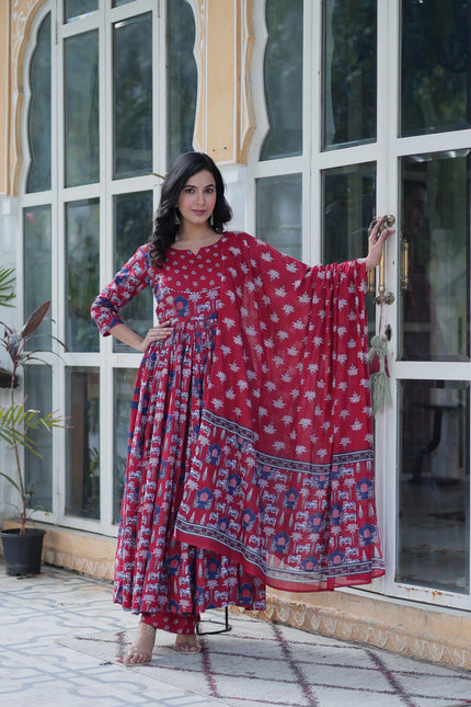 Premium Ready-made Kurti with Pant & Dupatta Set.