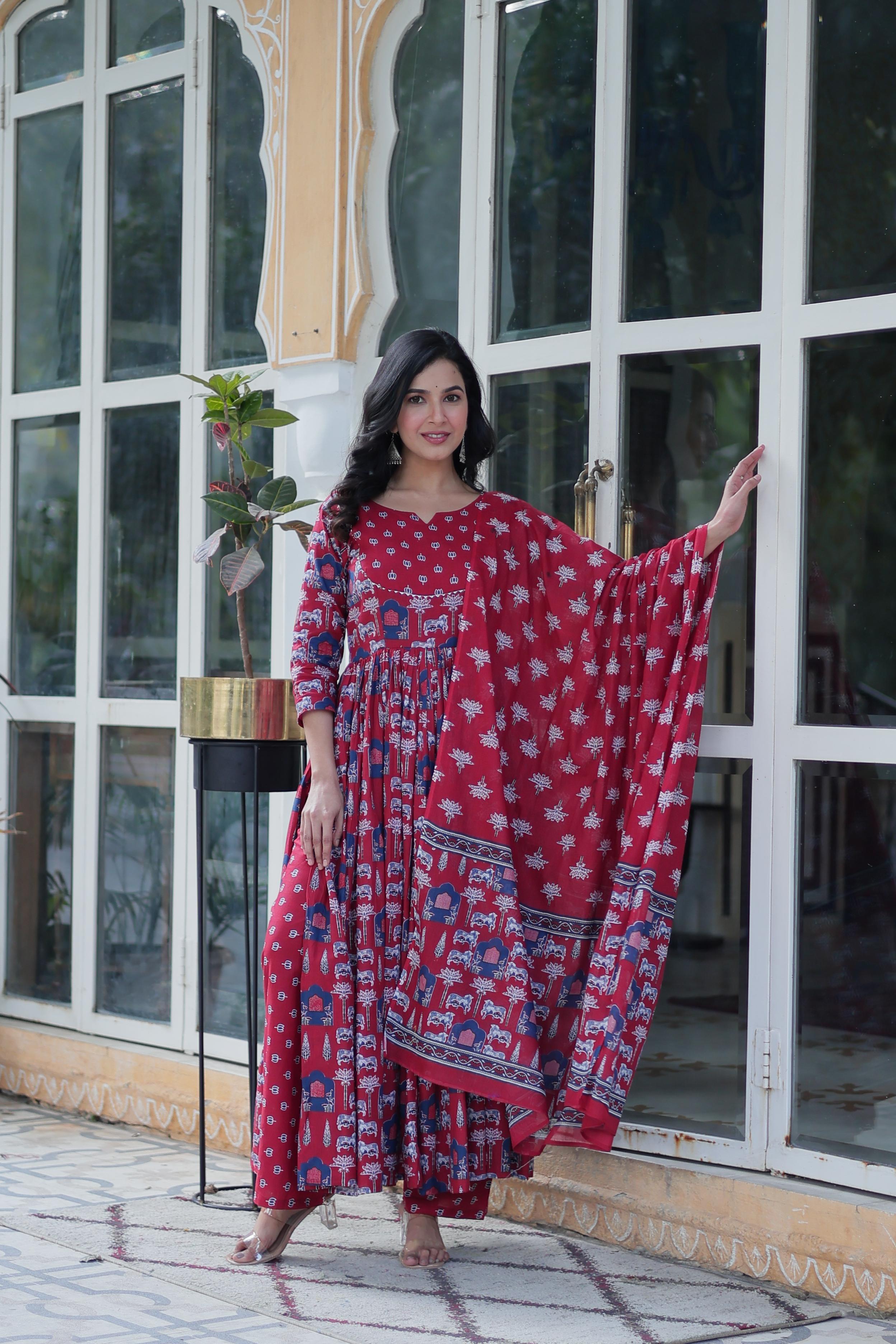 Premium Ready-made Kurti with Pant & Dupatta Set.