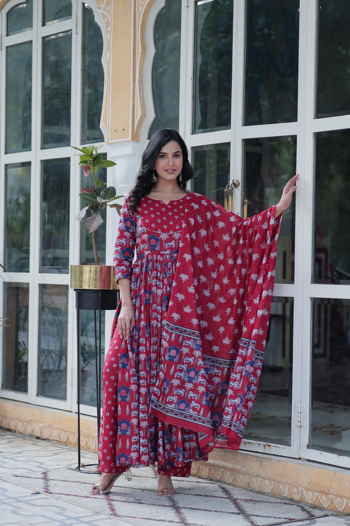 Premium Ready-made Kurti with Pant & Dupatta Set.