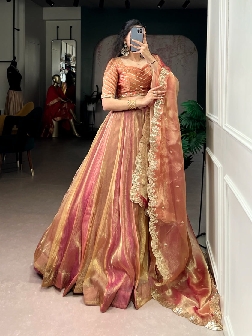 Embroidered Silk Blend Lehenga Choli with Dupatta.