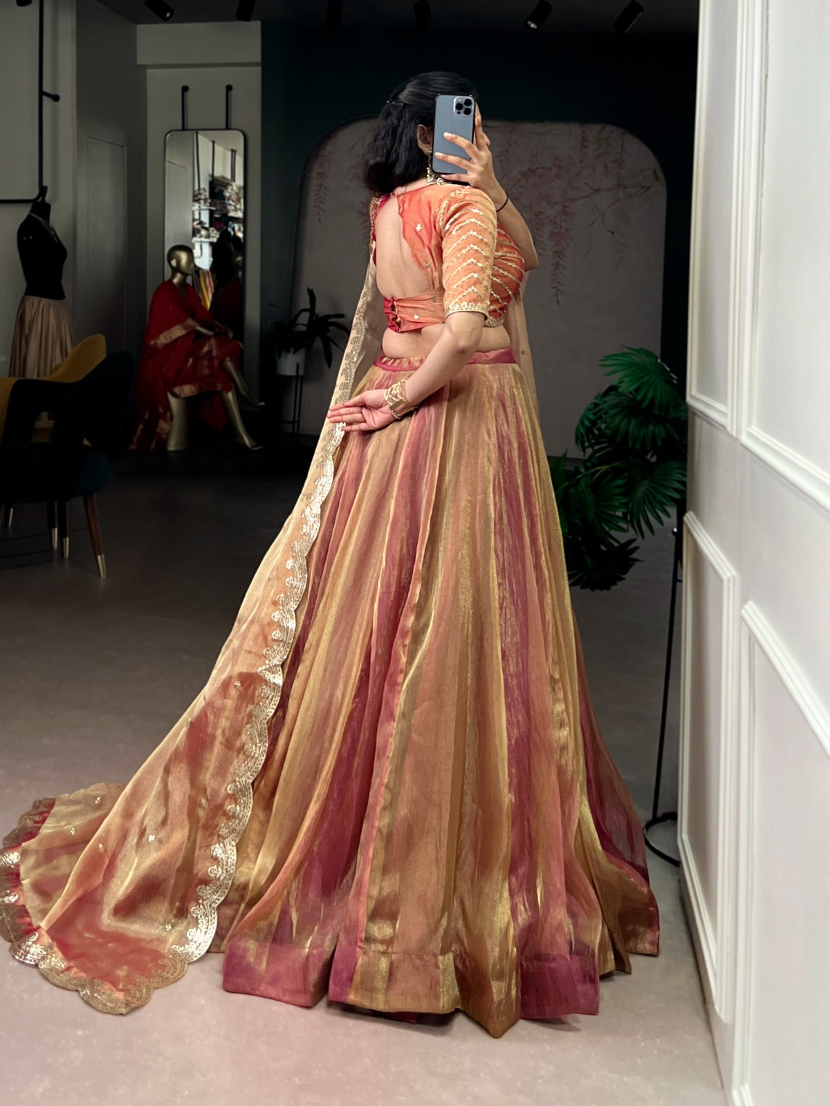 Embroidered Silk Blend Lehenga Choli with Dupatta.