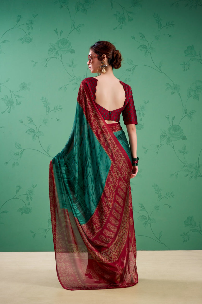 Elegant Ethnic Saree with Rich Woven Border Design.