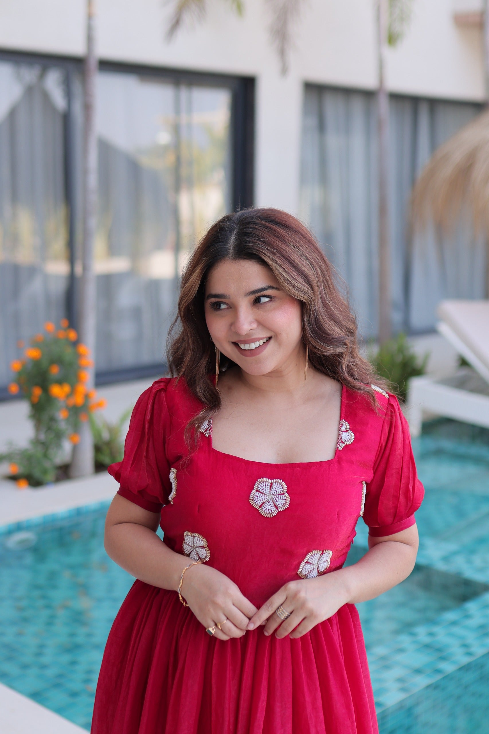 Ethnic Embroidery Work Anarkali Maxi Dress.