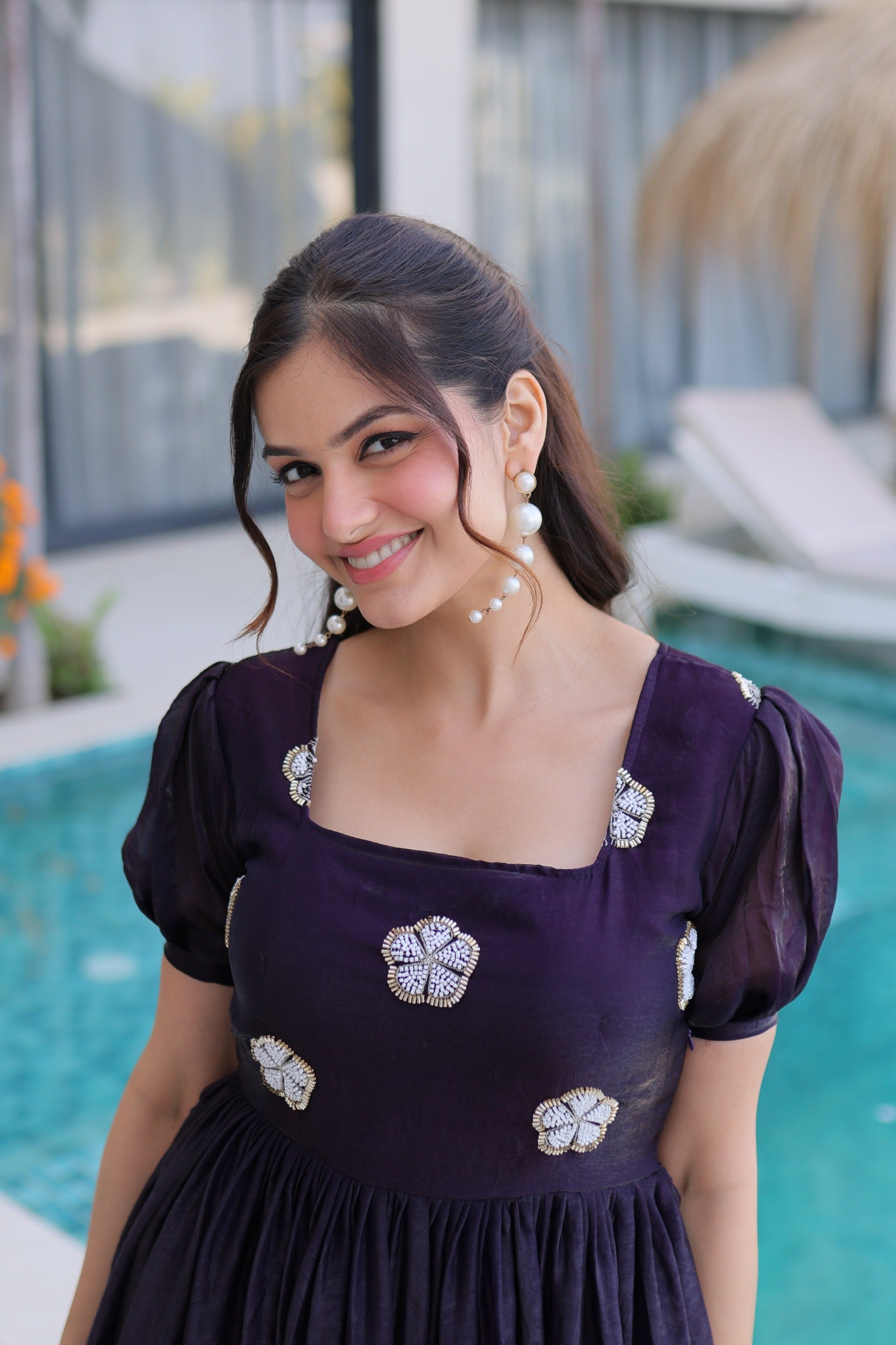 Ethnic Embroidery Work Anarkali Maxi Dress.