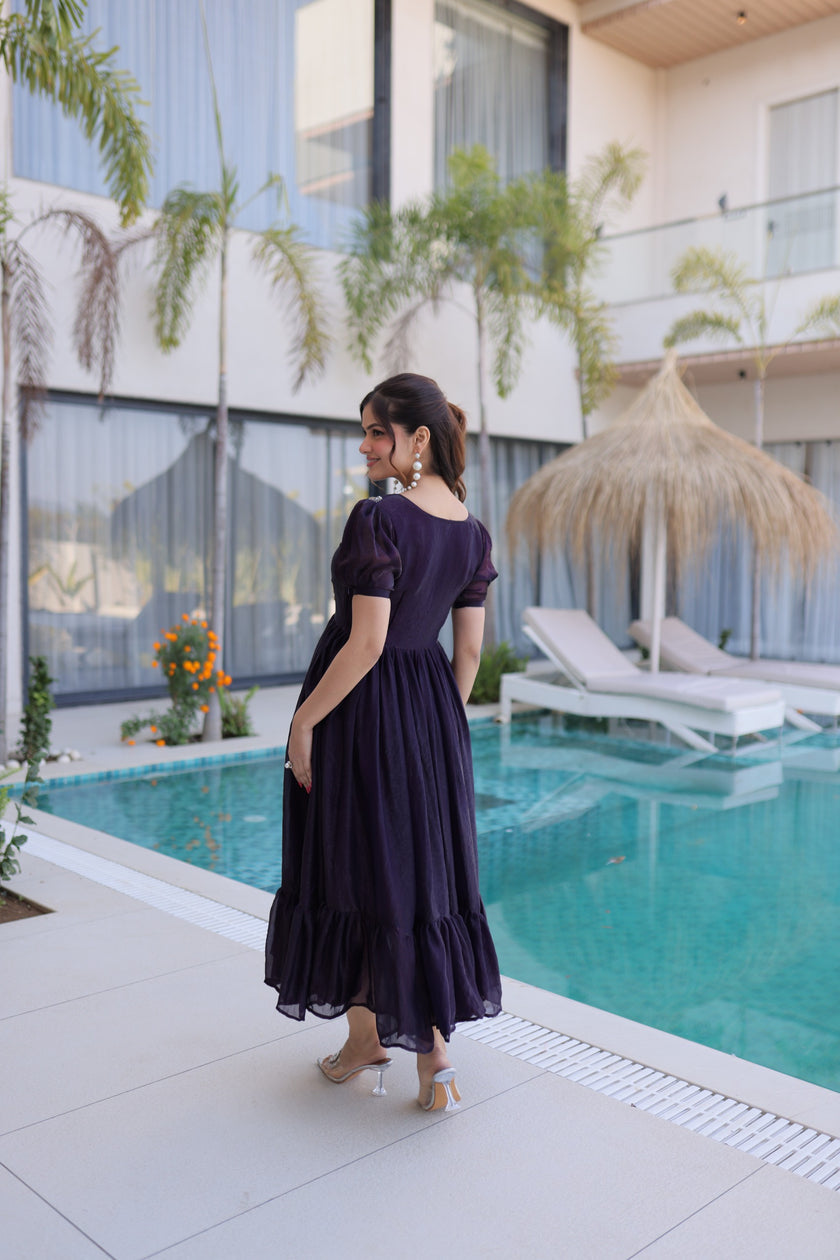 Ethnic Embroidery Work Anarkali Maxi Dress.