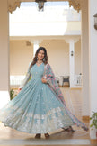 Royal Embroidered Anarkali Set with Floral Dupatta.