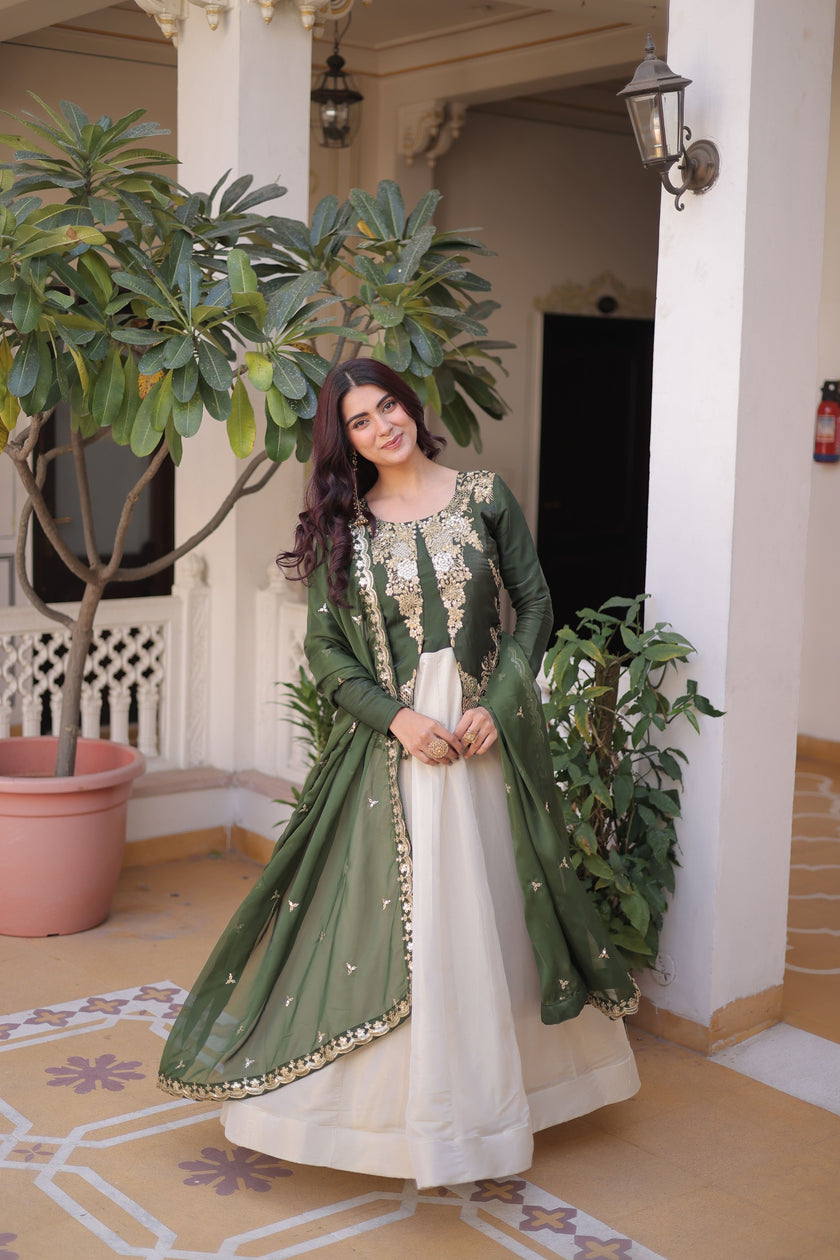 Premium Ethnic Anarkali Set with Dupatta