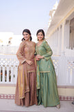 Royal Silk Embroidered Kurta Sharara with Dupatta.