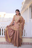 Royal Silk Embroidered Kurta Sharara with Dupatta.