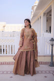Royal Silk Embroidered Kurta Sharara with Dupatta.