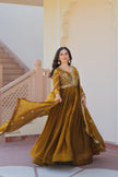Designer Embroidered Anarkali Suit Set with Dupatta.
