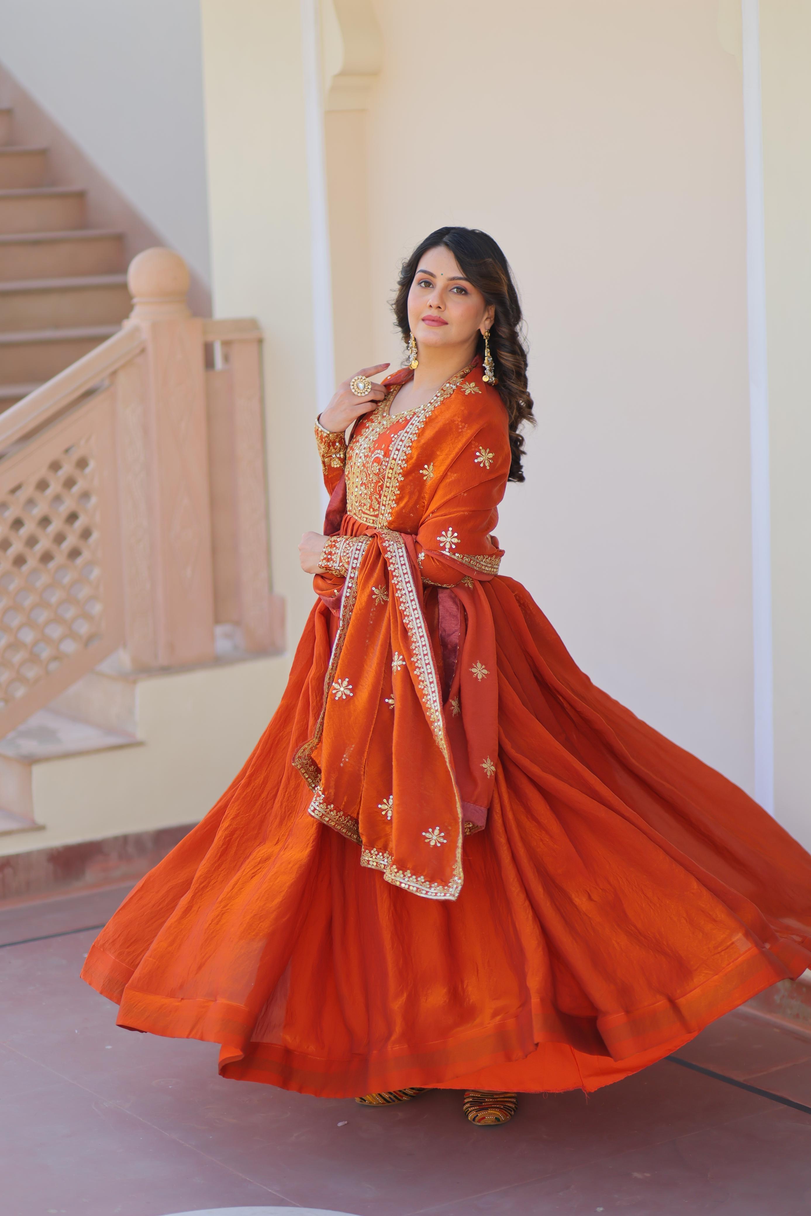 Designer Embroidered Anarkali Suit Set with Dupatta.