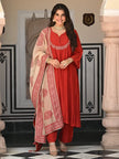 Women's Ethnic Kurta Palazzo Set with Dupatta.