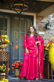 Royal Pink Traditional Outfit with Gold Embroidery.