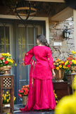 Royal Pink Traditional Outfit with Gold Embroidery.