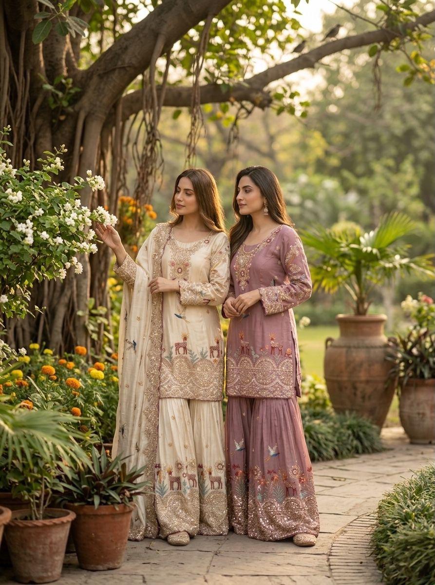 Launching New Design Trending Chinon Silk*Top&Sarara&dupatta .