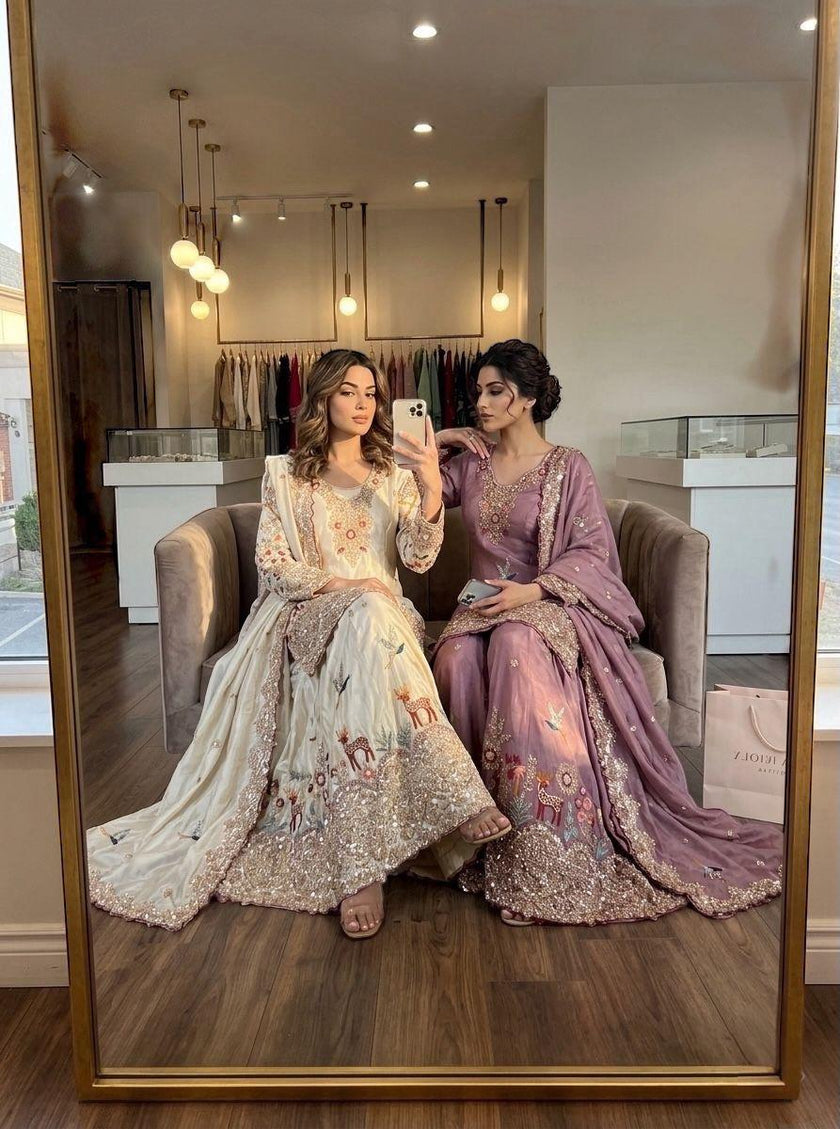 Launching New Design Trending Chinon Silk*Top&Sarara&dupatta .