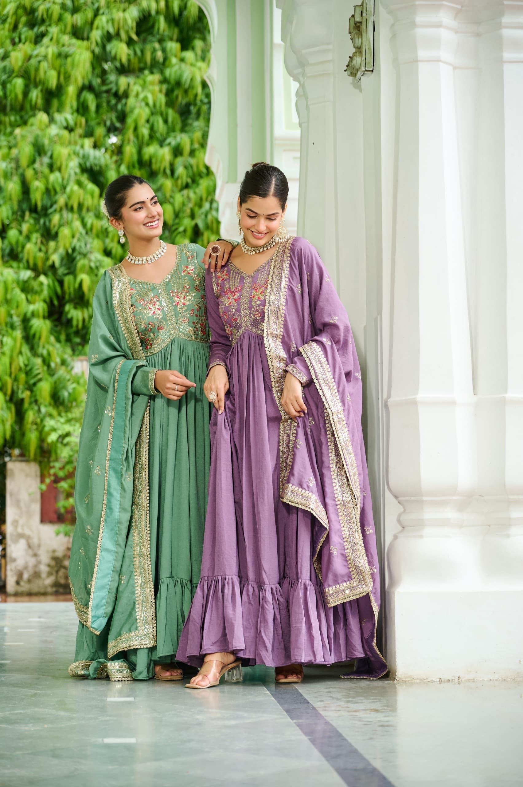 Designer Embroidered Anarkali Gown with Dupatta.